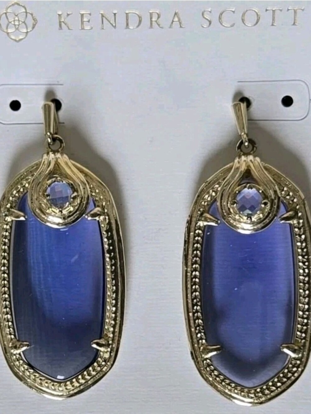 Kendra Scott Porter Earrings with Elle Iolite Stones RARE